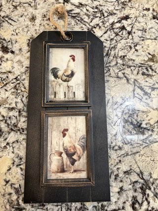 Framed Vintage Pictures of Roosters (2) RCD