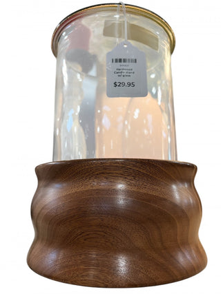 Hardwood Candle stand w/ glass|62516