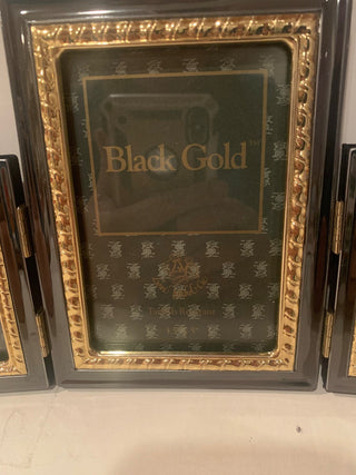Vntg Black Gold triple frame MTS