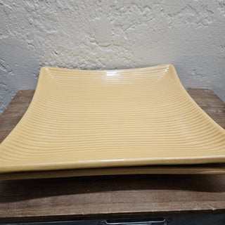 Molde - Yellow Square Ribbed Salad Plates [Portugal] (BRI) MTS|46779