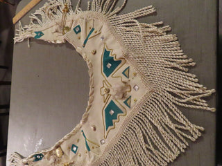 White leather fringed collar by Deborah Sheidler RCD