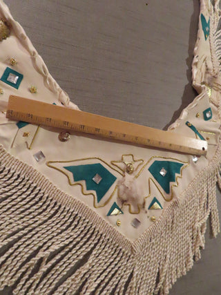 White leather fringed collar by Deborah Sheidler RCD