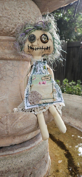 Journal Junction Jenny No. 008-Norma Handmade Art Dolll w/Mini Journal OOAK Cloth Doll