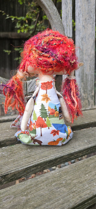 Journal Junction Jenny No. 007-Grace Handmade Art Dolll w/Mini Journal OOAK Cloth Doll