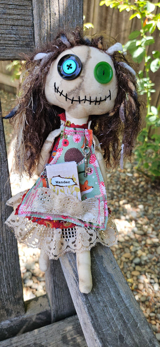 Journal Junction Jenny No. 006-Rowan Handmade Art Dolll w/Mini Journal OOAK Cloth Doll