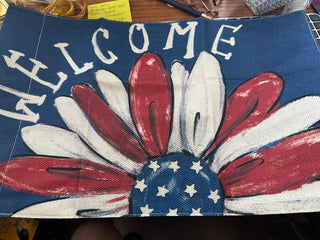 Patriotic Burlap Welcome Flag (Pole not included) 18" x 11" RCD|80254