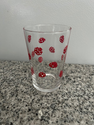 Vintage Juice Glass, Red Ladybugs   MTS|104128