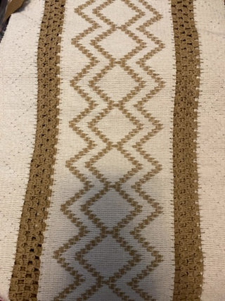 Tan Cream Woven Table Runner 13x72”