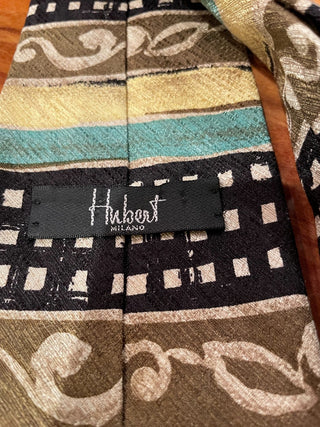 VNTG Hubert Milano Gold/Teal/Black Sil tie~MTS|113776