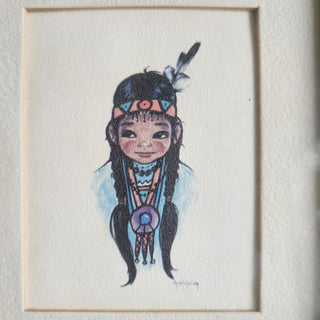 Vintage Christoffersen's Framed Indian Papoose Lithograph (BRI) - MTS|133014