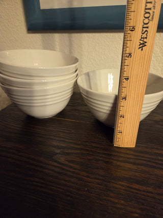 Vintage Gibson White Ribbed China Soup Bowls, RCD