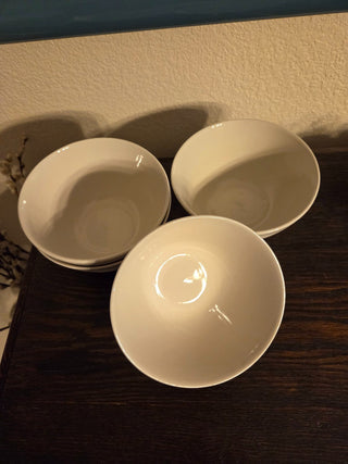 Vintage Gibson White Ribbed China Soup Bowls, RCD