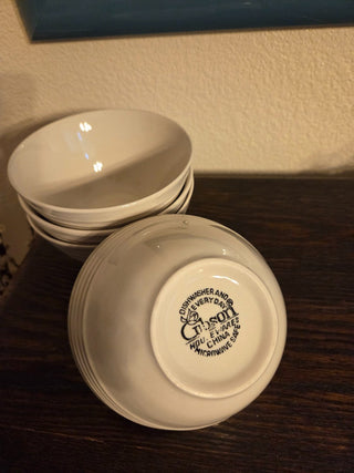 Vintage Gibson White Ribbed China Soup Bowls, RCD