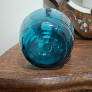 Vintage Blue Hand Blown Art Glass Pitcher RCD|84911