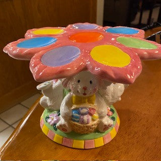 Vntge Ceramic Easter Bunny Deviled Egg Stand
