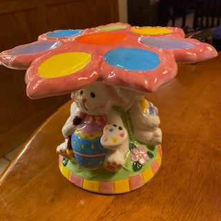 Vntge Ceramic Easter Bunny Deviled Egg Stand
