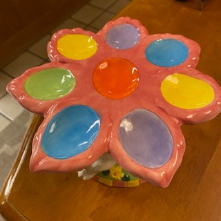 Vntge Ceramic Easter Bunny Deviled Egg Stand