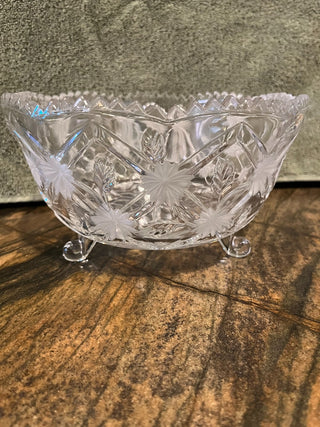 Anchor Hocking Star Of David Heavy Footed Fruit Bowl RSV|123144
