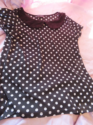 Sheer blouse Navy Blue w/dots MTS|83613