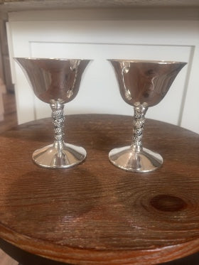 Vintage Spanish silver plate Goblets - set of 2