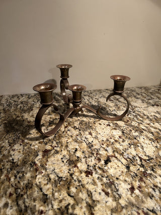 Vintage Brass 4 Taper Sitting Candelabra   MTS|75286