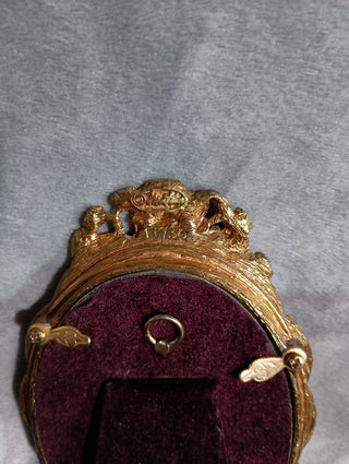vintage Matson 24kt gold-plated ormolu oval rose picture frame rsv|144677