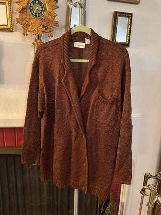 Liz Claiborne Cardigan Metallic Copper MTS|66949