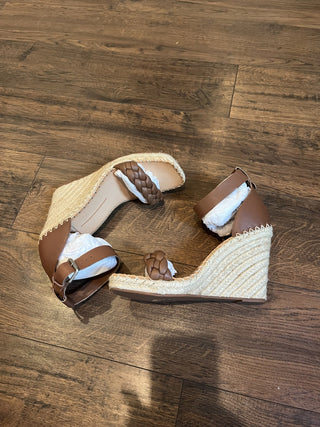 NEW, Dolce Vita Nilton Espadrille Wedge Heels Brown Leather Size 9 - RCD|118942