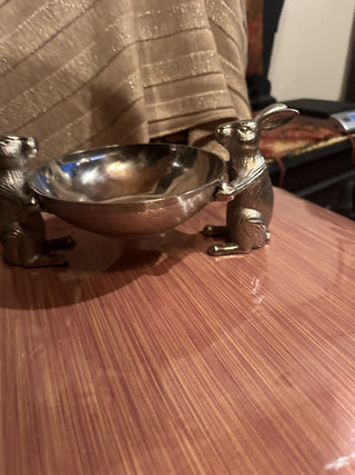 VV #62 Metal silver bunny dish MTS