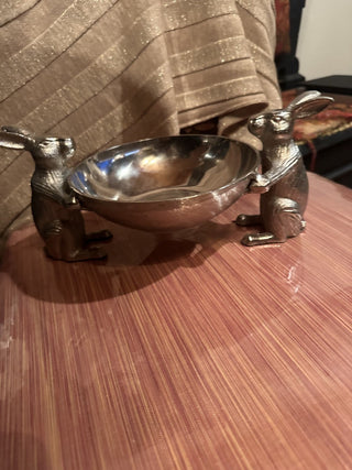 VV #62 Metal silver bunny dish MTS