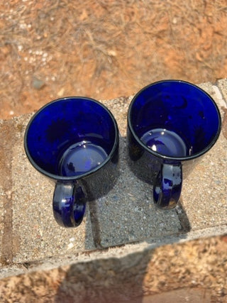 ONE vintage Libbey cobalt blue glass celestial mug