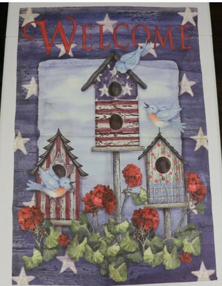Vintage Finch Bird Houses Red White Blue Jetmax Yard #62 VV MTS