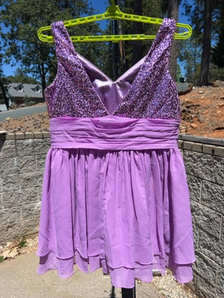 Size 20 lavender purple chiffon cocktail dress