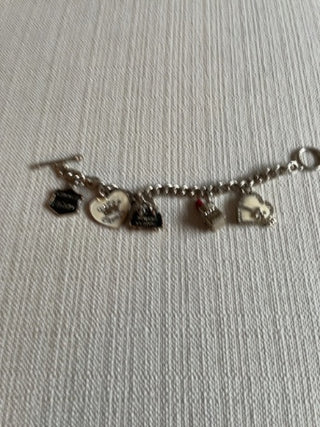 Vintage toggle clasp  charm bracelet five charms
