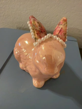 Pink ceramic bunny
