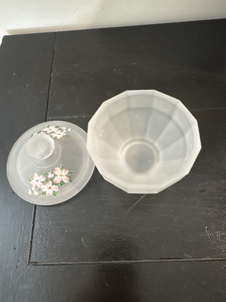 AJ - Satin Glass Pink Flower Dish MTS|79420