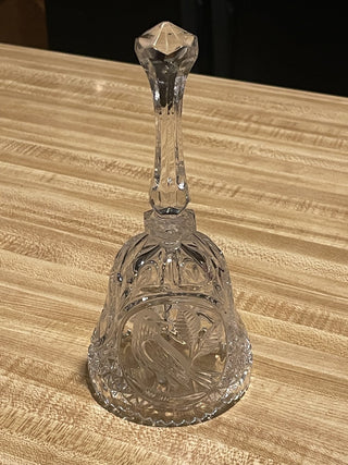 8" Vtg Echt Bleikristall Crystal Bell, Bird--SP RCD