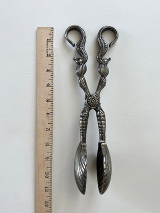 Silver plated seahorse salad tongs|71938