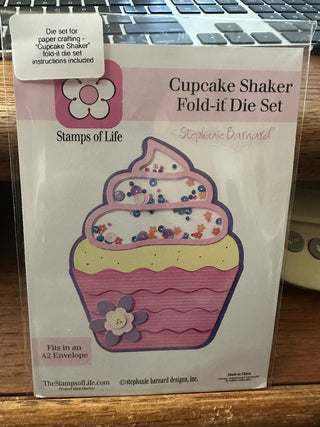 Stamps of Life Metal "Cupcake Shaker Fold-it Die Set, instructions included RCD