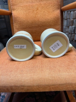 SET OF 2 vintage 1970s two-tone stoneware coffee mugs made in japan