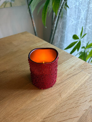Red Glitter Flameless Candle