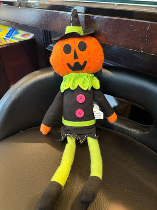 Hyde & Eek felt/canvas jack o lantern doll - decor 12" RCD