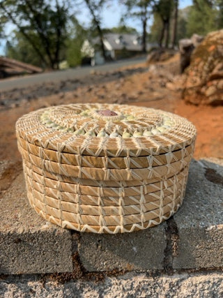 8” Woven Seagrass Basket with Shells