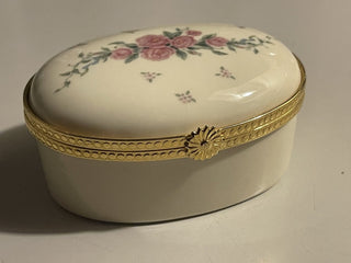 3" Lenox Pink Roses Oval Trinket Box--SP RCD