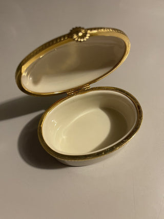 3" Lenox Pink Roses Oval Trinket Box--SP RCD