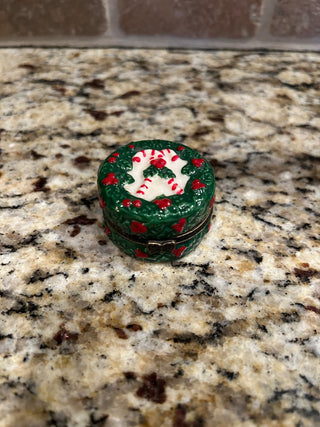 Wreath Trinket Box with Candy Cane Trinket   MTS|124969