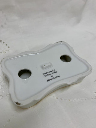 Hand Painted Porcelain Rose Soap Dish RSV|88155