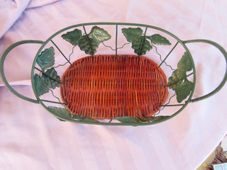 Metal basket with leaves RCD|73492