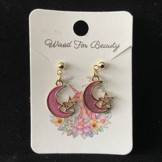 pink moon earrings RSV