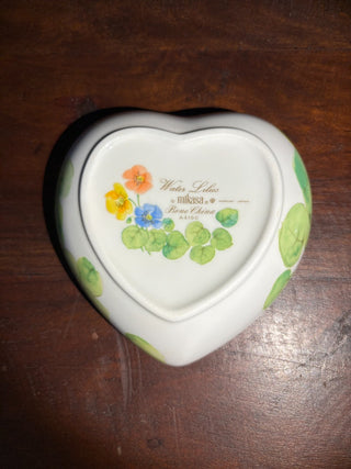Mikasa heart w/orange water lilies trinket dish NM MTS|65849